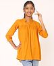 Tito Patito Rayon Woven Three Fourth Sleeves Solid Top -Mustard