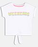 MINI KLUB Cotton Knit Half Sleeves Weekends Text Puff Printed Top - White