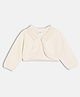 MINI KLUB Cotton Knit Full Sleeves Solid Shrug - White