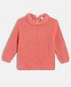 MINI KLUB Cotton Knit Ful Sleeves Ribbed Light Winter Sweater - Peach