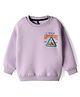 Little Kangaroos Knit Full Sleeves Sweatshirt With Text Print & Patch Detailing - Mauve