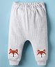Little Kangaroos Knit Full Length Lounge Pant with Fox Embroidery - White
