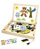 NEGOCIO Wooden Multifunction Animal Puzzle Board Double-Sided Magnetic Drawing & Writing Blackboard, Early Learning Educational Toy For Baby- PACK OF 1- COLOR MAY VARY