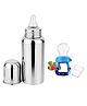 AEREX Stainless Steel Baby Feeding Bottle for Milk with Fruit Nibbler | Baby Feeding Milk Bottle | Feeding Bottle for Babies, Infants & Toddlers | Milk Drinking Bottle Ideal for Newborns (Blue)