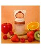 AEREX Silicone Food Pacifier with Handle Soft Baby Bear Shaped Fruit Nibbler Chewing Nibbler for Babies Baby Fruit Teether for Newborn Babies (Brown)
