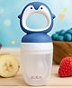 AEREX Silicone Food Pacifier with Handle Soft Baby Penguin Fruit Nibbler Chewing Nibbler for Babies Baby Fruit Teether for Newborn Babies (Blue)