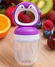 AEREX Silicone Food Pacifier with Handle Soft Baby Penguin Fruit Nibbler Chewing Nibbler for Babies Baby Fruit Teether for Newborn Babies (Purple)