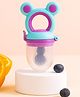 AEREX Silicone Food Pacifier with Handle Soft Baby Rabbit Fruit Nibbler Chewing Nibbler for Babies Baby Fruit Teether for Newborn Babies (Blue & Purple)