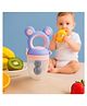 AEREX Silicone Food Pacifier with Handle Soft Baby Rabbit Fruit Nibbler Chewing Nibbler for Babies Baby Fruit Teether for Newborn Babies (Blue & Pink)
