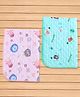 Diaper Changing Mats Pack of 2 With Animal Print - Blue and Pink| Waterproof| Light Weight & Foldable| Tummy Time| Washable and Reusable| Travel Friendly| New Born & Infant Essential