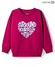 Honeyhap Premium 100% Cotton Knit Full Sleeves Sweatshirt With Text Print - Cerise