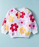 Doodle Poodle 100% Cotton Knit Full Sleeves Sweatshirt With Floral Print - White