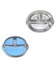 Theoni Stainless Steel Suction Monkey Plate for Toddlers   3 Compartment Baby Feeding Plate   BPA-Free & Dishwasher Safe(Blue Suction)
