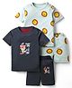 Kidi Wav Pack Of 2 Half Sleeves Bear & Baby Lions Printed Coordinating Tees & Shorts Set - Multi Colour