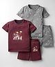 Kidi Wav Pack Of 2 Half Sleeves Animals & Doodle Art Printed Coordinating Tees & Shorts Set - Multi Colour