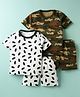 Kidi Wav Pack Of 2 Half Sleeves Camouflage & Abstract Printed Coordinating Tees & Shorts Set - Multi Colour