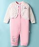 WOW Clothes Interlock Knit Full Sleeves Romper With Floral Print - Pink