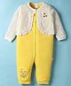 WOW Clothes Interlock Knit Full Sleeves Romper With Floral Print - Yellow