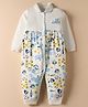WOW Clothes Interlock Knit Full Sleeves Romper With Floral Print - Off White