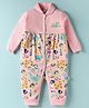 WOW Clothes Interlock Knit Full Sleeves Romper With Floral Print - Pink