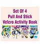 Littlefolks Round Velcro Activity Books(set of 4) | Pull and Stick Montessori Toy|80 Reusable Stickers