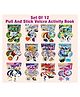 Littlefolks Set Of 12 Round Velcro Activity Books|Pull and Stick Montessori Toy|Reusable Stickers|Early learning Tool|Play and learn Kit|Travel Friendly|Age 1-5 years