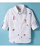 US Polo Assn Cotton Woven Full Sleeves Shirt with Nautical Theme Print - White
