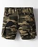 US Polo Assn Cotton Woven Shorts with Camouflage Print - Dark Green