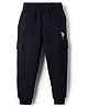 US Polo Assn Cotton Knit Full Length lounge Pant with Cargo Pocket - Navy Blue