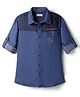 US Polo Assn Cotton Woven Full Sleeves Solid Shirt - Blue