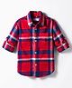 US Polo Assn Cotton Woven Full Sleeves Checks Dobby Shirt - Red