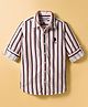 US Polo Assn Cotton Woven Full Sleeves Striped Shirt - Off White