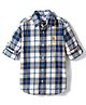 US Polo Assn Cotton Woven Full Sleeves Checks Dobby Shirt - Navy Blue