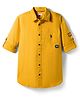 US Polo Assn Cotton Woven Full Sleeves Solid Shirt - Mustard