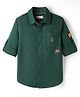 US Polo Assn Cotton Woven Full Sleeves Solid Shirt - Dark Green