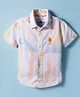 US Polo Assn Cotton Woven Half Sleeves Shirt With Abstract Print - Yellow