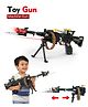 Fiddlerz Combat Gun Toy for Kids Battery Operated Shooting Rifle with Rotating Bullet Belt Tripod Sling Barrel Realistic Army Toy Gun for Boys and Girls Age 3+ Multicolor