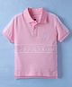 US Polo Assn Cotton Knit Half Sleeves Polo T-Shirt With Brand Text Print - Pink