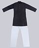 Vaanee Designz Cotton Woven Woven Full Sleeves Solid Kurta Pyjama Set - Black