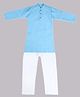 Vaanee Designz Cotton Blend Woven Full Sleeves Solid Kurta Pyjama Set - Blue