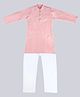 Vaanee Designz Cotton Woven Woven Full Sleeves Solid Kurta Pyjama Set - Peach