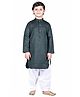 Vaanee Designz Cotton Blend Woven Full Sleeves Threadwork Embroidered Sequins Embellished Kurta Pyjama Set - Green