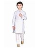 Vaanee Designz Cotton Woven Full Sleeves Abstract Printed Kurta Pyjama Set - White