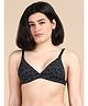&Circus Modal Knit Leaves Printed Adjustable Maternity Bra - Black