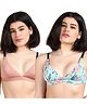 &Circus Modal Knit Pack Of 2 Solid & Floral Printed Adjustable Maternity Bras - Multi Colour
