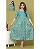 NEVISHA STYLE Cotton Woven Three Fourth Sleeves Floral Printed Maternity Kurta With Nursing Access - Multi Colour