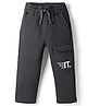 Doreme Knit Full Length Fleece & Woollen Pant With Text Print - Black