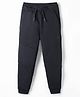Doreme Knit Full Length Solid Fleece & Woollen Bottom With Cut & Sew Design - Navy Blue