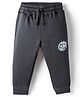 Doreme Knit Full Length Fleece & Woollen Pant With Text Print - Navy Blue