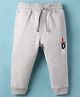 Doreme Knit Full Length Fleece Woollen Lounge Pant With Text Print - Grey